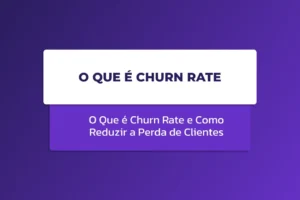 Card centralizado sobre fundo roxo com o título "O que é Churn Rate".