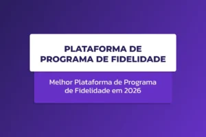 Card centralizado sobre fundo roxo com o título "Plataforma de Programa de Fidelidade".